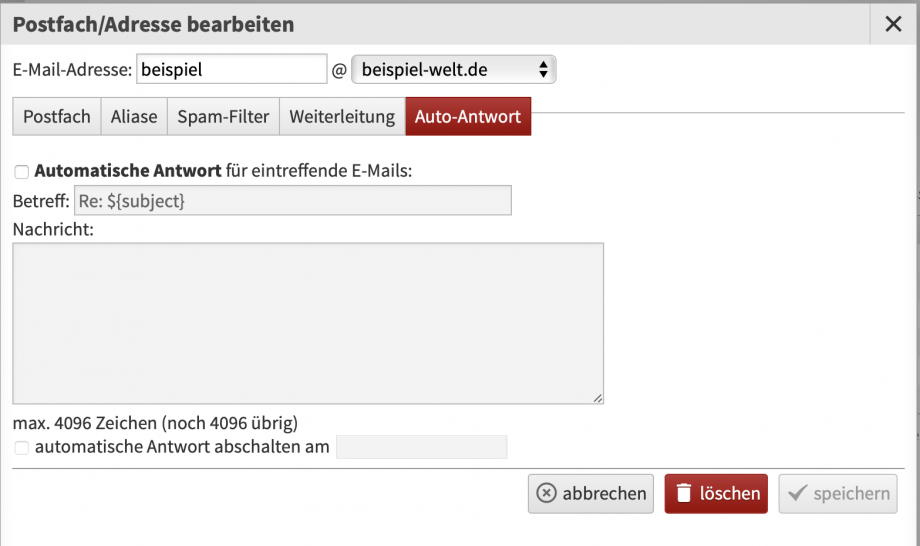 Abwesenheitsnotiz mit automatischem Ende? - twosteps GmbH Support
